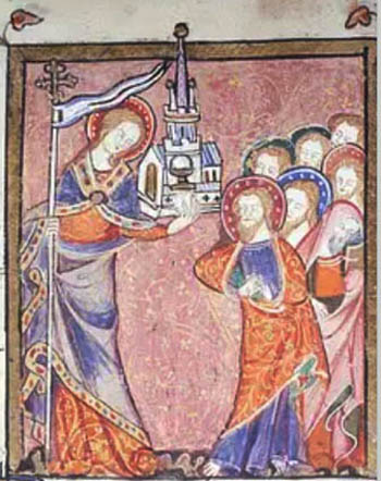 Virgen sosteniendo el estandarte de la victoria
