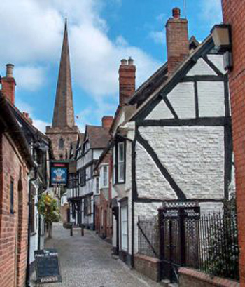 narrow streets medieval village