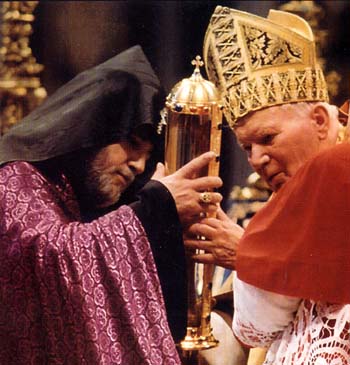 john paul II Armenian heretic patriarch